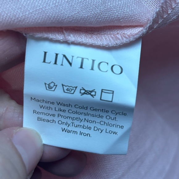 Lintico Alexa 100% Linen Natural Summer V-Neck Dress - Picture 4 of 6